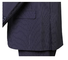Load image into Gallery viewer, Men's Three Piece Navy Blue pinstripe Suit Regular Fit Fortini 5702V8