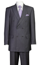 Load image into Gallery viewer, Men's Gray Striped Double Breasted Suit Fortini 5911