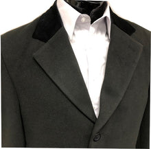 Load image into Gallery viewer, Mens Black Fur Collar Wool Coat Full Length Vance 4150-9001