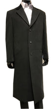 Load image into Gallery viewer, Mens Black Fur Collar Wool Coat Full Length Vance 4150-9001