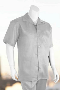 Mens Gray Linen Walking Suit Casual Summer Outfit Successo 1065