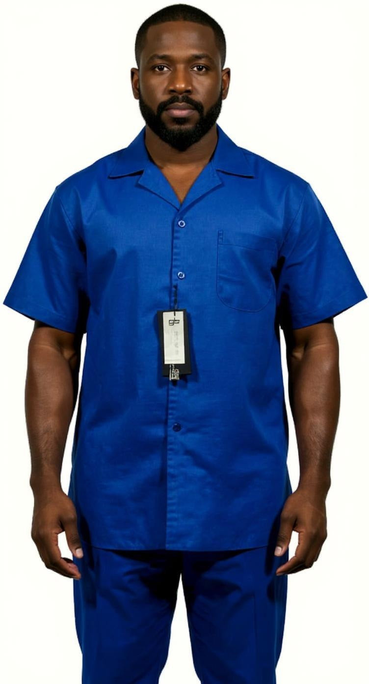 royal blue casual dress mens Men Dress Shirt Regular Fit Oxford Solid Color-royal Blue-4xl Long Sleeve 36/37, Men's, Size: 20-20