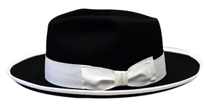 Bruno Capelo Men's Black White Fedora Brim Hat NI-695