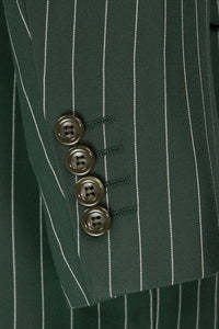 Retro Collection Mens Double Breasted Hunter Green Pinstripe Suit DSS-4