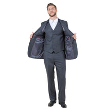 Load image into Gallery viewer, Men's Modern-Fit 3pc Pinstripe Suit, Notch Lapel
