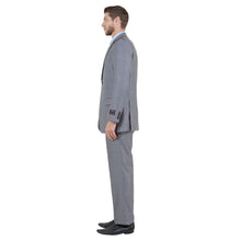 Load image into Gallery viewer, Gray Solid Shiny Sharkskin 3-PC Regular Modern Fit Suits
