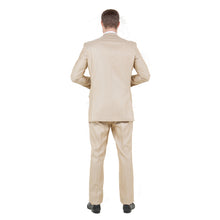 Load image into Gallery viewer, Lt. Beige Solid Shiny Sharkskin 3-PC Regular Modern Fit Suits

