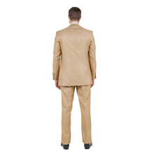 Load image into Gallery viewer, Lt. Beige Solid Shiny Sharkskin 3-PC Regular Modern Fit Suits

