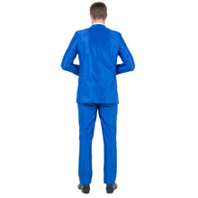 Load image into Gallery viewer, Blue Men's Sharskin Slim-Fit 3-Piece Suit
