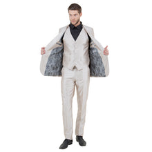 Load image into Gallery viewer, Champagne Men's Sharskin Slim-Fit 3-Piece Suit
