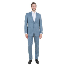 Load image into Gallery viewer, Smoke Blue Men&#39;s 2pc Sharkskin Suit Slim-Fit
