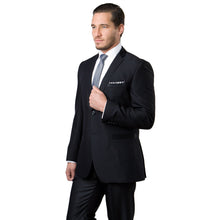Load image into Gallery viewer, Black Tone on Tone Shiny 2-PC Slim Fit Suits

