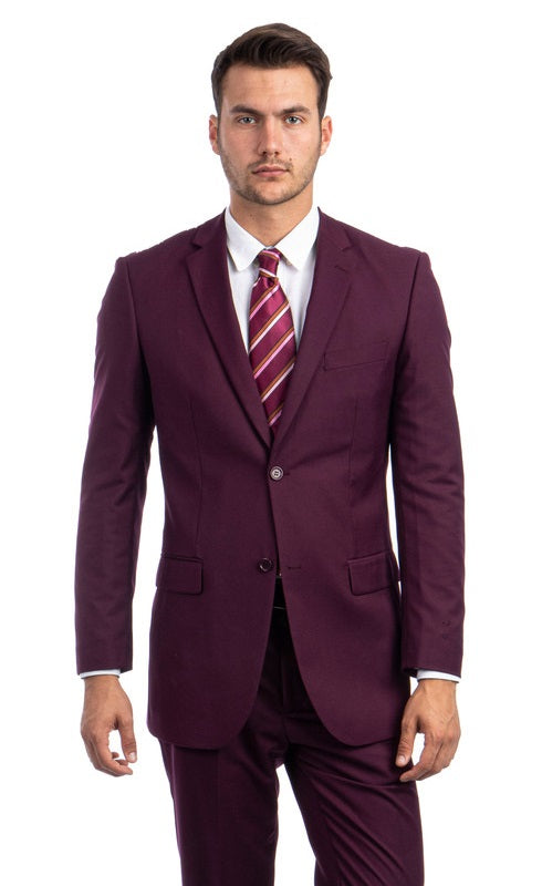 Men's Work Suit Regular Fit Burgundy 2 Piece M202