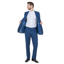 Load image into Gallery viewer, Blue Solid 2-PC Slim Fit Performance Stretch Suits
