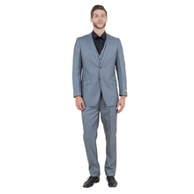 Load image into Gallery viewer, Grey Men's Slim-Fit 3-Piece Sharkskin Suit
