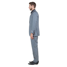 Load image into Gallery viewer, Grey Men's Slim-Fit 3-Piece Sharkskin Suit

