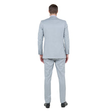 Load image into Gallery viewer, Light Grey Men's Slim-Fit 3-Piece Sharkskin Suit
