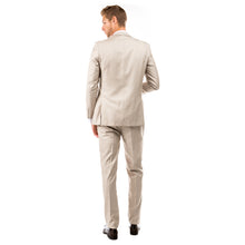 Load image into Gallery viewer, Tan Men's Slim-Fit 3-Piece Sharkskin Suit
