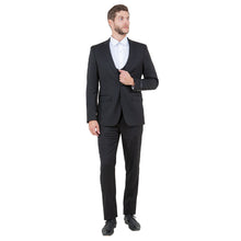 Load image into Gallery viewer, Black Men's Ultra Slim-Fit 3pc Suit w/ Expandable Waistband
