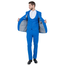 Load image into Gallery viewer, Blue Men's Ultra Slim-Fit 3pc Suit w/ Expandable Waistband
