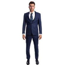 Load image into Gallery viewer, Blue Men's Ultra Slim-Fit 3-Piece Glen Check Suit

