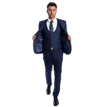 Load image into Gallery viewer, Blue Men's Ultra Slim-Fit 3-Piece Glen Check Suit
