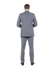 Load image into Gallery viewer, Mid Grey Men's Hybrid-Fit 3pc Paisley Suit w/ Wide Black Shawl Collar
