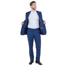 Load image into Gallery viewer, Indigo Men's Hybrid-Fit 3pc Paisley Suit w/ Wide Black Shawl Collar
