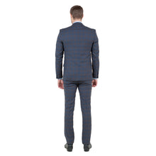 Load image into Gallery viewer, Men's Skinny-Fit Glen Plaid 3pc Suit Set w/ U-Neck Vest
