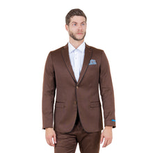 Load image into Gallery viewer, Brown 2 PC Birdseye Suit Skinny Fit Suits
