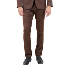 Load image into Gallery viewer, Brown 2 PC Birdseye Suit Skinny Fit Suits
