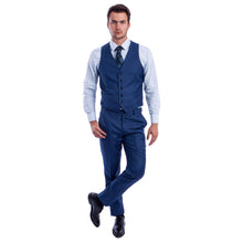 Load image into Gallery viewer, Men's Hybrid-Fit 3pc Sharkskin Suit w/ Expandable Waistband
