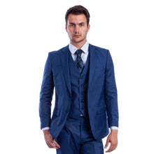 Load image into Gallery viewer, Men's Hybrid-Fit 3pc Sharkskin Suit w/ Expandable Waistband
