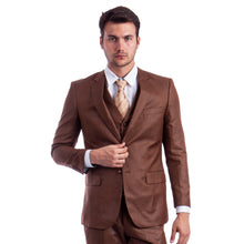 Load image into Gallery viewer, Men's Hybrid-Fit 3pc Sharkskin Suit w/ Expandable Waistband
