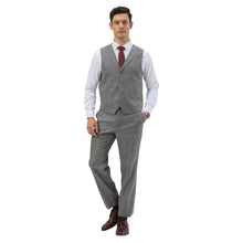 Load image into Gallery viewer, Men's Hybrid-Fit 3pc Tweed Suit w/ Expandable Waistband

