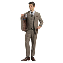 Load image into Gallery viewer, Men's Hybrid-Fit 3pc Tweed Suit w/ Expandable Waistband
