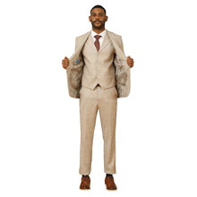 Load image into Gallery viewer, Men's Hybrid-Fit 3pc Tweed Suit w/ Expandable Waistband
