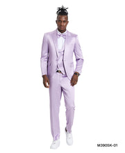 Load image into Gallery viewer, Lavender Solid Shiny U-Shape Vest Mens-suit
