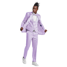 Load image into Gallery viewer, Lavender Solid Shiny U-Shape Vest Mens-suit

