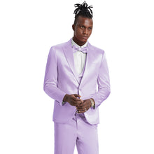 Load image into Gallery viewer, Lavender Solid Shiny U-Shape Vest Mens-suit
