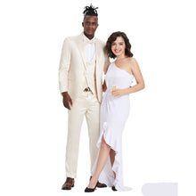 Load image into Gallery viewer, Champagne Solid Shiny U-Shape Vest Mens-suit
