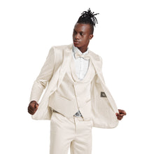 Load image into Gallery viewer, Champagne Solid Shiny U-Shape Vest Mens-suit
