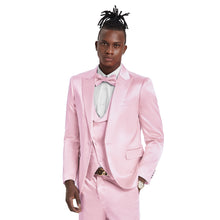 Load image into Gallery viewer, Dusty Rose Solid Shiny U-Shape Vest Mens-suit
