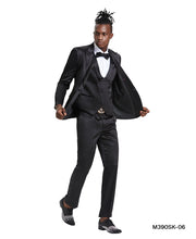 Load image into Gallery viewer, Black Solid Shiny U-Shape Vest Mens-suit
