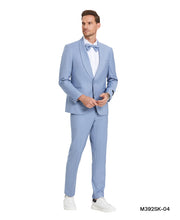 Load image into Gallery viewer, Beau Blue Solid Shawl Collar - Adjustable Waist Band Mens-suit
