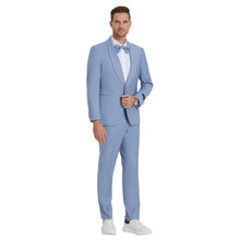 Load image into Gallery viewer, Beau Blue Solid Shawl Collar - Adjustable Waist Band Mens-suit
