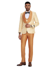 Load image into Gallery viewer, 3 PC Pattern Shawl Lapel Double Breasted Vest Suit
