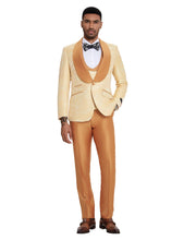 Load image into Gallery viewer, 3 PC Pattern Shawl Lapel Double Breasted Vest Suit
