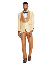 Load image into Gallery viewer, 3 PC Pattern Shawl Lapel Double Breasted Vest Suit
