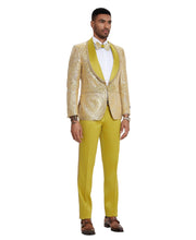 Load image into Gallery viewer, 3 PC Pattern Shawl Lapel Double Breasted Vest Suit
